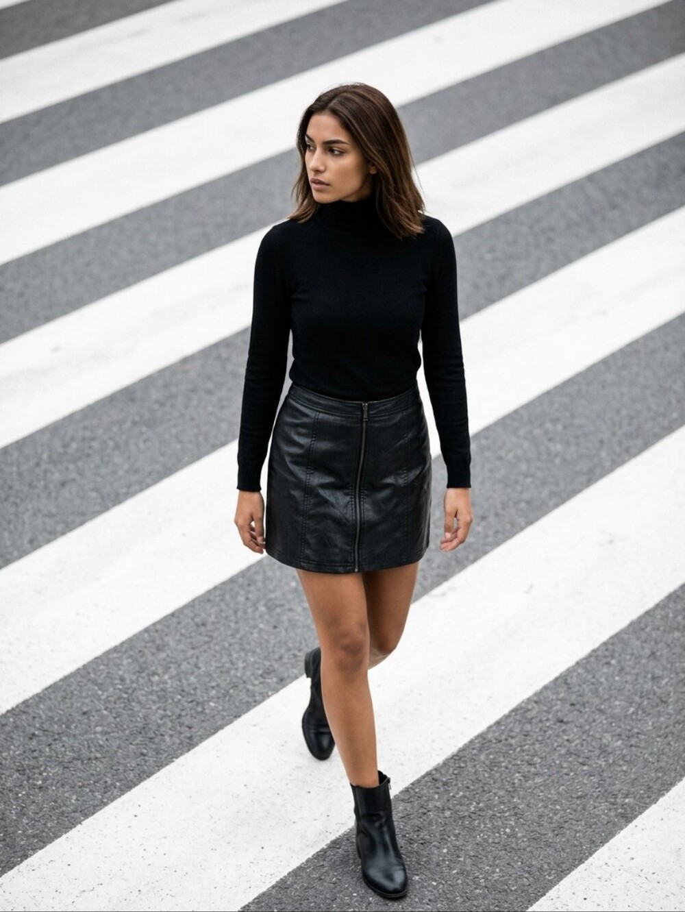 Guess Black Faux Leather Mini Skirt. Size 10
